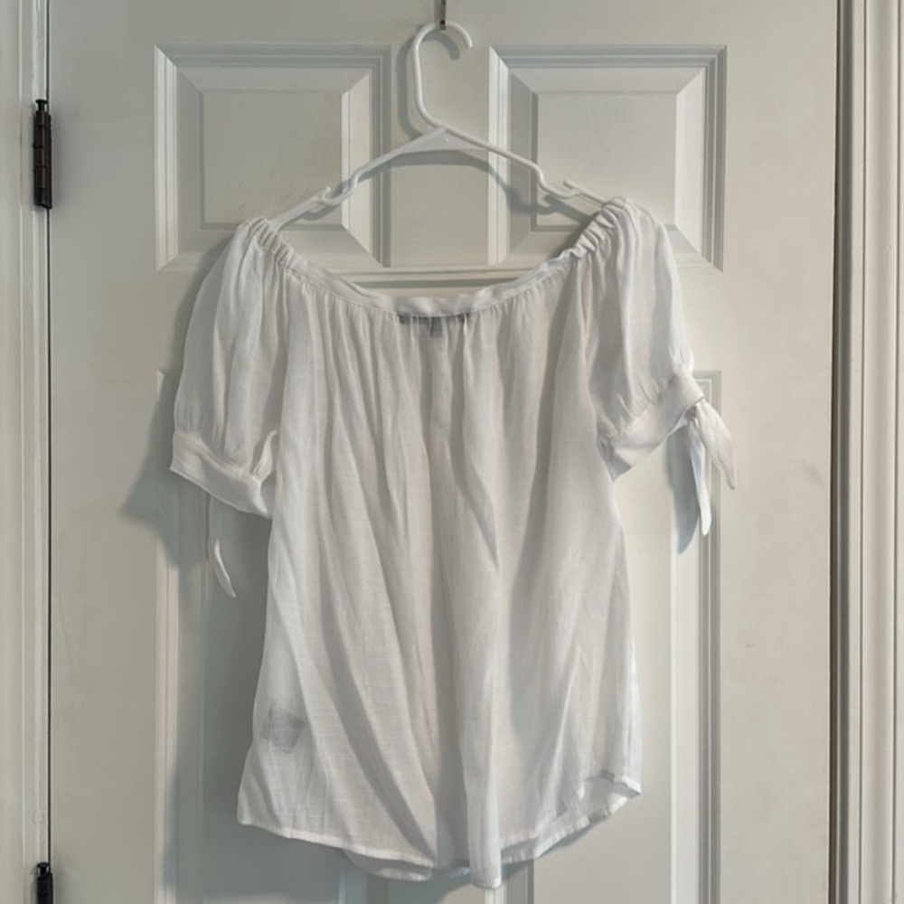 Harve Bernard White Coastal Loose Fit Blouse size M - Picture 12 of 12